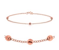 Rose Gold Plated Balls Silver Bracelet BRS-452-RO-GP